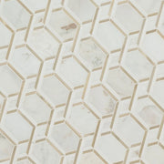 Luxor Royal Link Gold Pattern 0.31 Inch Glass Stone Blend Metal Mosaic Tile