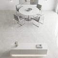 Luxury Swing Blanco Polished 48x48 Porcelain Tile — Dining Room floor