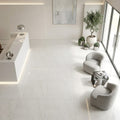 Luxury Swing Blanco Polished 48x48 Porcelain Tile — Lobby floor