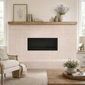 Lymra 12x24 Honed Limestone Tile — Living Room fireplace surround