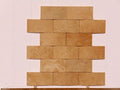Close-up of Ivory Cordoba Cream Travertine Honed Wavy 2 x 4 Mosaic, in Ivory tones.