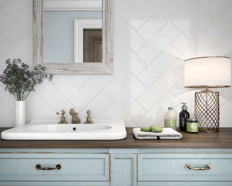 Madrid Handmade Blanco 5x14 Ceramic Subway Wall Tile