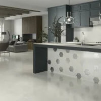 Magnet Tropic Silver 5.9x6.7 Hexagon Matte Ceramic Tile