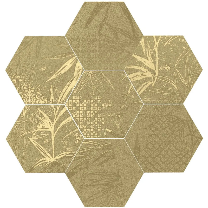 Magnet Tropic Gold 5.9x6.7 Hexagon Matte Porcelain Tile