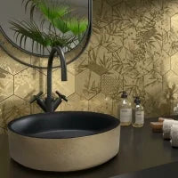 Magnet Tropic Gold 5.9x6.7 Hexagon Matte Porcelain Tile