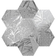 Magnet Tropic Silver 5.9x6.7 Hexagon Matte Ceramic Tile
