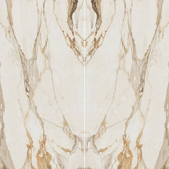 Magnifica Encore Calacatta Borghini 126x63 12mm Satin Bookmatch Porcelain Slab
