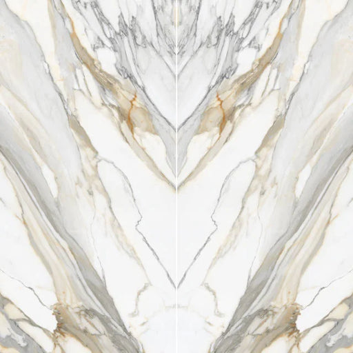 Magnifica Encore Calacatta Macchia Vecchia 126x60 Honed Bookmatch Porcelain Slab