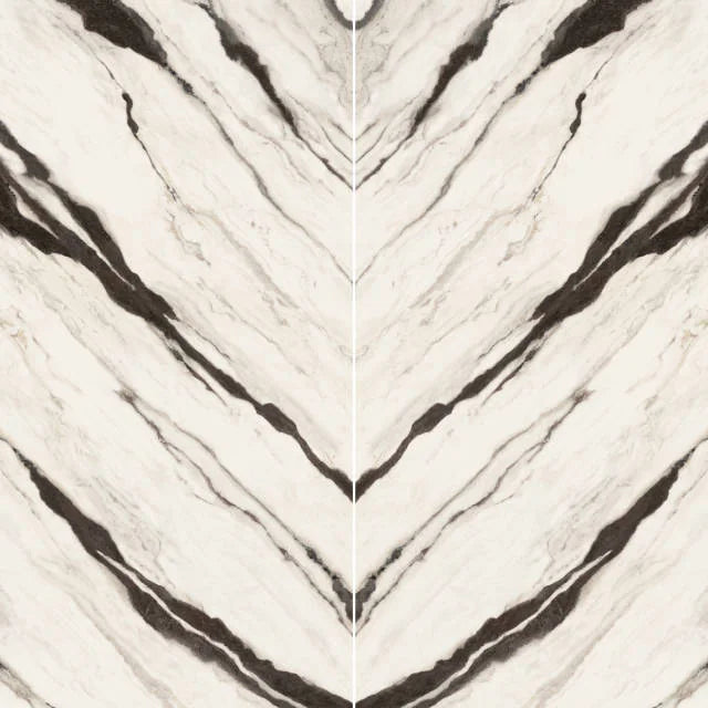 Magnifica Encore Panda Luxury Bookmatch 63x126 12mm Satin Marble Slab