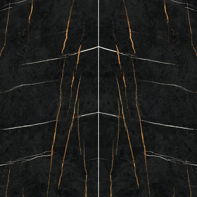 Magnifica Encore Sahara Noir Luxury Bookmatch 63x126 Satin 12mm Porcelain Slab