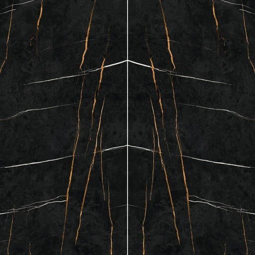 Magnifica Encore Sahara Noir Luxury Bookmatch 63x126 Satin 12mm Porcelain Slab