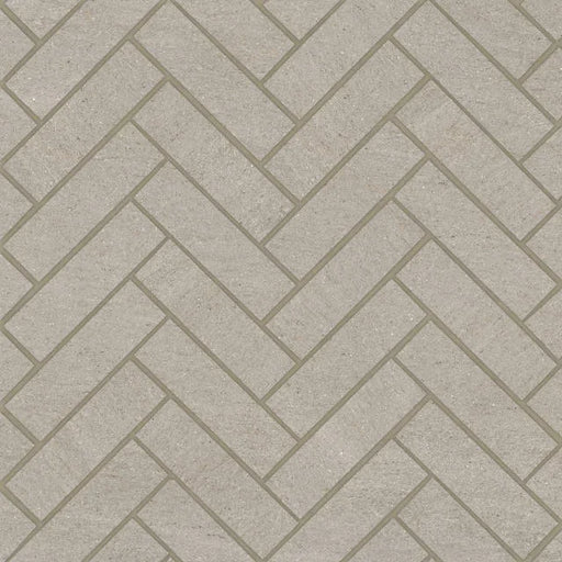 Magnifica ERA 12x12 8mm 1x4 Herringbone Honed Basalt Sand Mosaic