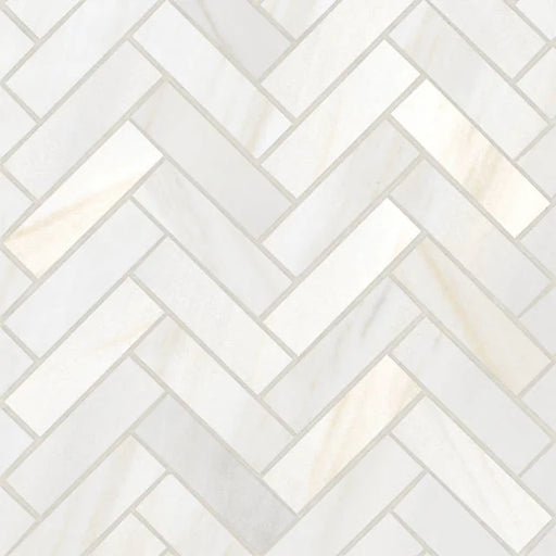 Magnifica ERA Bianco Lasa 12x12 8mm Honed Herringbone Porcelain Mosaic