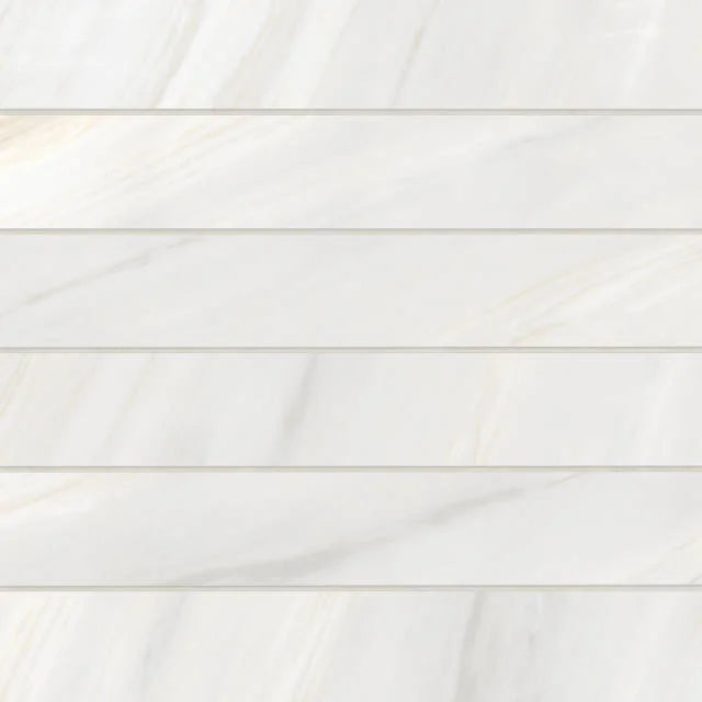 Magnifica ERA Bianco Lasa 24x4 8mm Honed Ceramic Tile