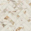 Magnifica Era Luxury Calacatta Borghini 1x4 Herringbone 12x12 Satin Glass Mosaic