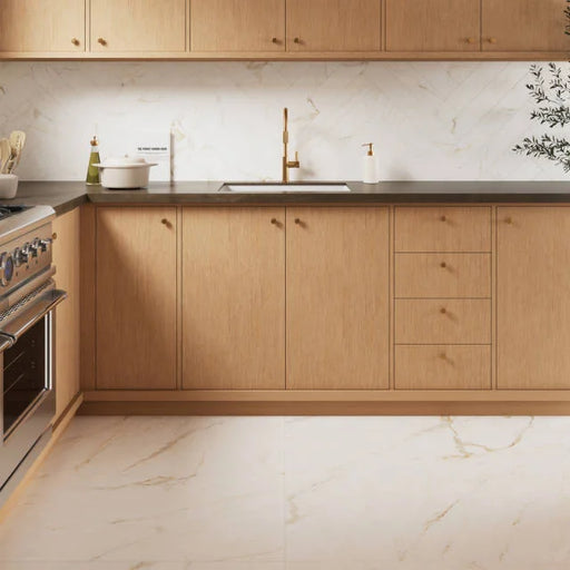 Magnifica ERA Calacatta Oro 3x24 Bullnose Honed Porcelain Trim 8mm