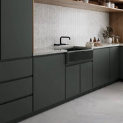 Magnifica ERA Calacatta Super White 12x12 8mm 1x4 Herringbone Honed Glass Mosaic