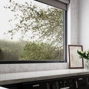 Magnifica ERA Calacatta Super White 12x12 8mm 1x4 Herringbone Honed Glass Mosaic