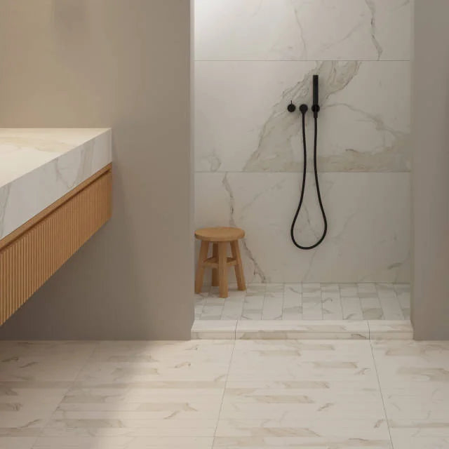 Magnifica ERA Calacatta Super White 24x48 8mm Polished Ceramic Tile