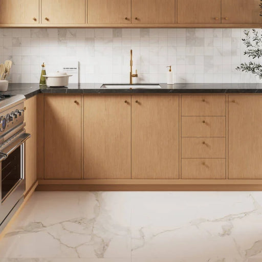 Magnifica ERA Calacatta Super White 24x3 Honed Bullnose Porcelain Trim