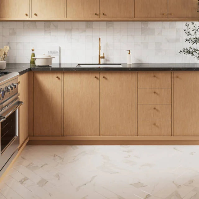 Magnifica ERA Calacatta Super White 24x4 8mm Polished Ceramic Tile