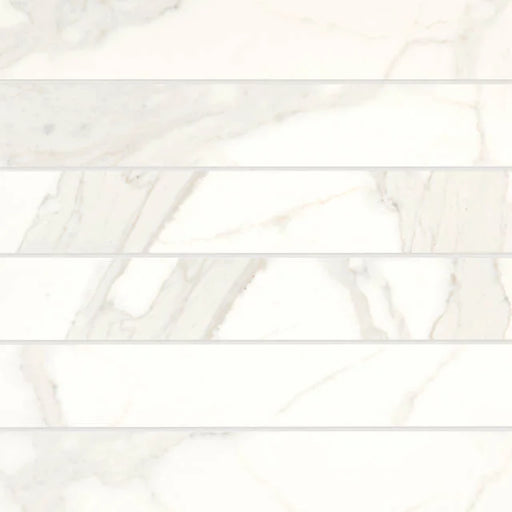 Magnifica ERA Calacatta Super White 24x4 8mm Polished Ceramic Tile