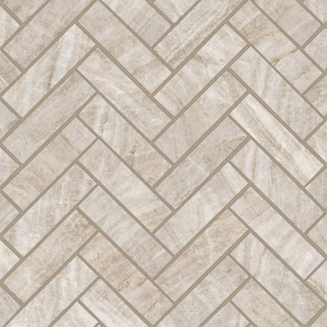 Magnifica Era Luxury Taj Mahal 1x4 Herringbone Satin Porcelain Mosaic