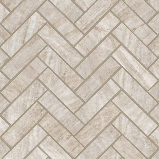 Magnifica Era Luxury Taj Mahal 1x4 Herringbone Satin Porcelain Mosaic