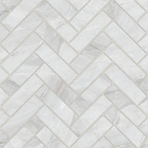 Magnifica ERA Pietra Bianca 12x12 8mm 1x4 Herringbone Honed Marble Mosaic