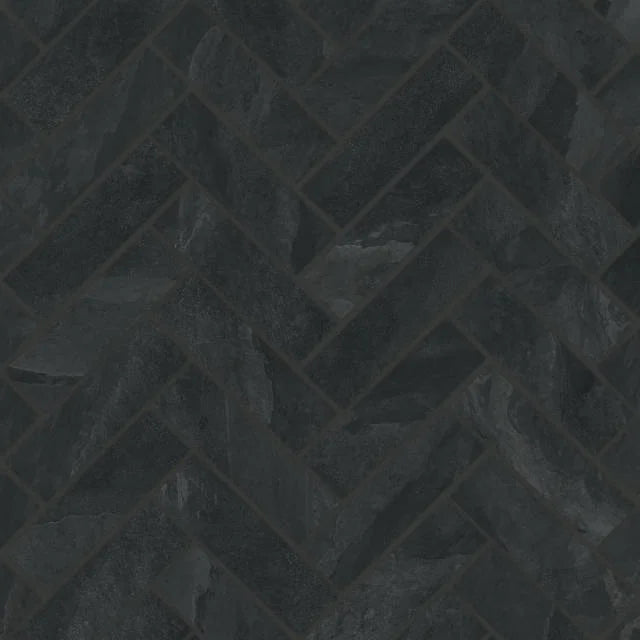 Magnifica ERA Pietra Scura 8mm 1x4 Herringbone Honed Stone Mosaic