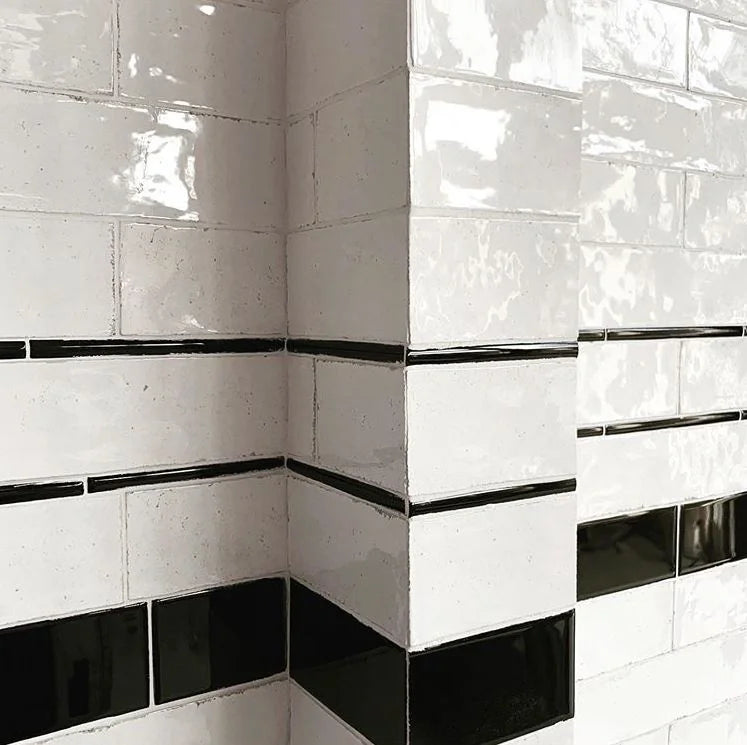 Maiolica Crackled White 3x12 Bullnose Ceramic Wall Tile