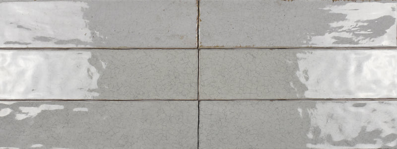 Maiolica Crackled Tender Gray 3x12 Bullnose Ceramic Wall Tile