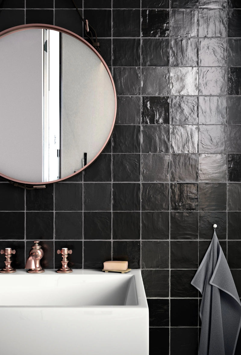 Mallorca Black 4x4 Matte Handmade Look Ceramic Tile