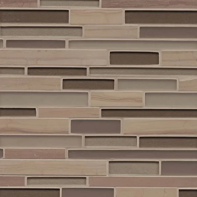 Manhattan Flatiron 13x12 Random Interlock Stone/Glass Mosaic