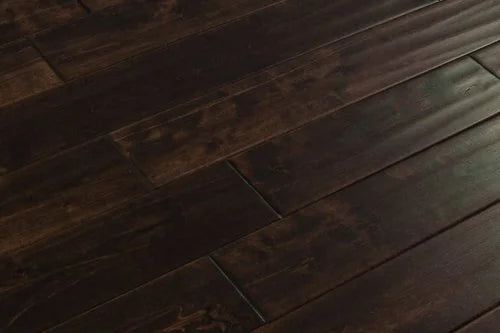 Maple Walnut 4-3/4xRL (12-48) Hand-Scraped Urethane Maple Wood Flooring