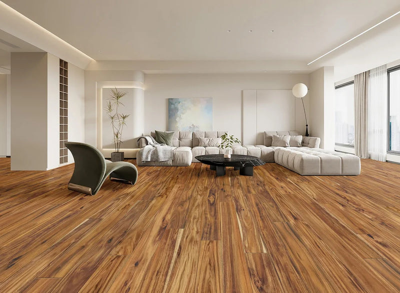 Maple Walnut 4-3/4xRL (12-48) Hand-Scraped Urethane Maple Wood Flooring