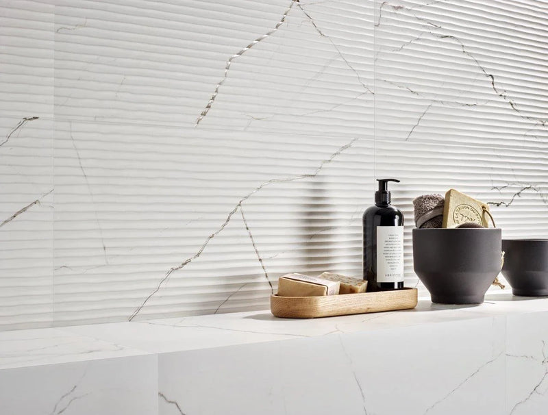 Marble Lincoln White 24x48 Glazed Porcelain Tile