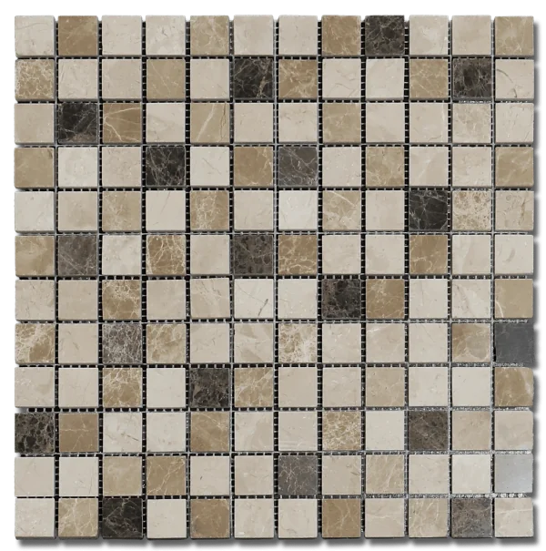 Travertine/Marble Mosaics Marble Mix 12x12 Polished Blend Marble Mosaic