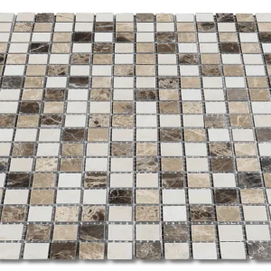 Veined Marble Mix 5/8x5/8 12x12 Sheet Natural Mosaic