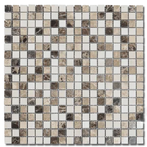 Veined Marble Mix 5/8x5/8 12x12 Sheet Natural Mosaic