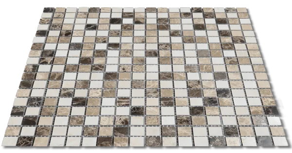 Veined Marble Mix 5/8x5/8 12x12 Sheet Natural Mosaic