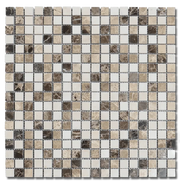 Veined Marble Mix 5/8x5/8 12x12 Sheet Natural Mosaic