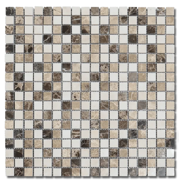 Veined Marble Mix 5/8x5/8 12x12 Sheet Natural Mosaic
