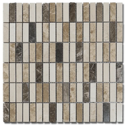 Mix 2x5/8 12x12 Natural Mixed Marble Mosaic