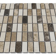 Mix 2x5/8 12x12 Natural Mixed Marble Mosaic