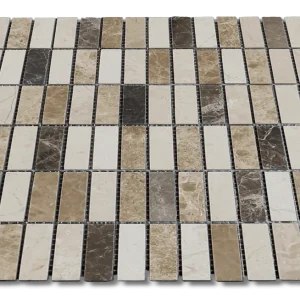 Mix 2x5/8 12x12 Natural Mixed Marble Mosaic