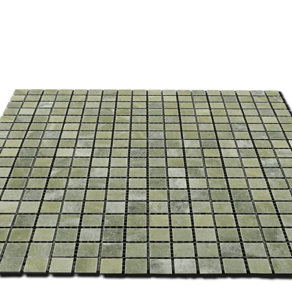Verde Laguna 5/8x5/8 12x12 Sheet Natural Veined Marble Mosaic