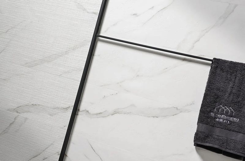 Marbleous Silk Calacatta 16x48 Rectangular Silk Ceramic Marble Look Wall Tile