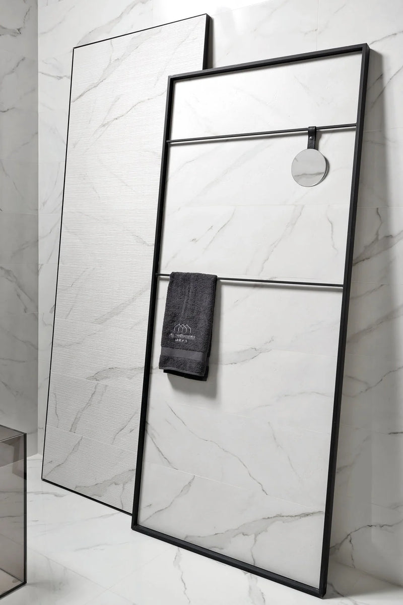 Marbleous Silk Calacatta 16x48 Rectangular Silk Ceramic Marble Look Wall Tile