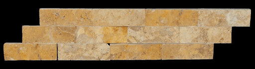 Splitface Yellow 2x6 12x12 Sheet Textured Travertine Mosaic